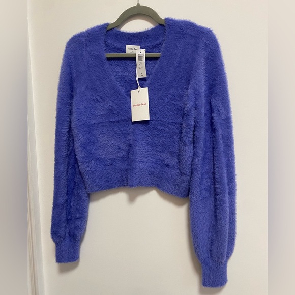 Aritzia Purple fuzzy sweater - Picture 5 of 5